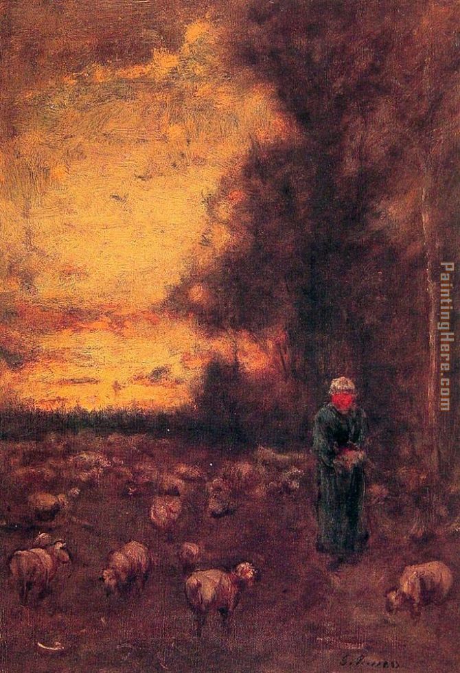 End of Day painting - George Inness End of Day art painting